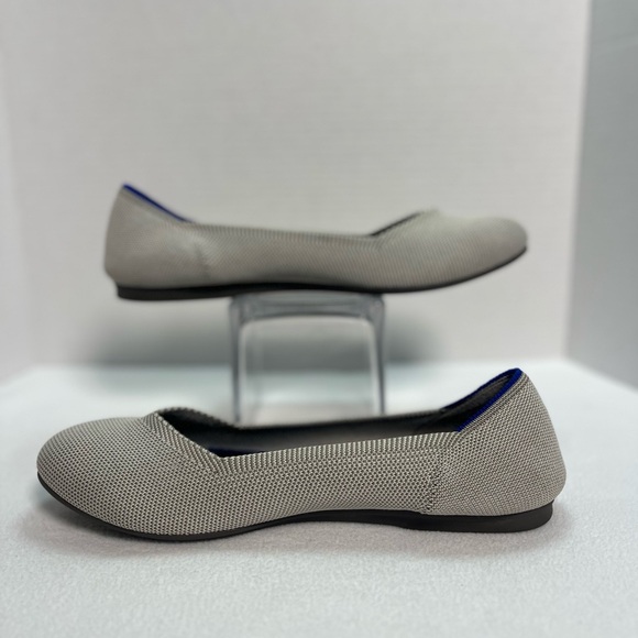 ROTHY'S The Flat Round Toe Birdseye Grey Knit Comfort Ballet Flats-Size 10 - Picture 3 of 12